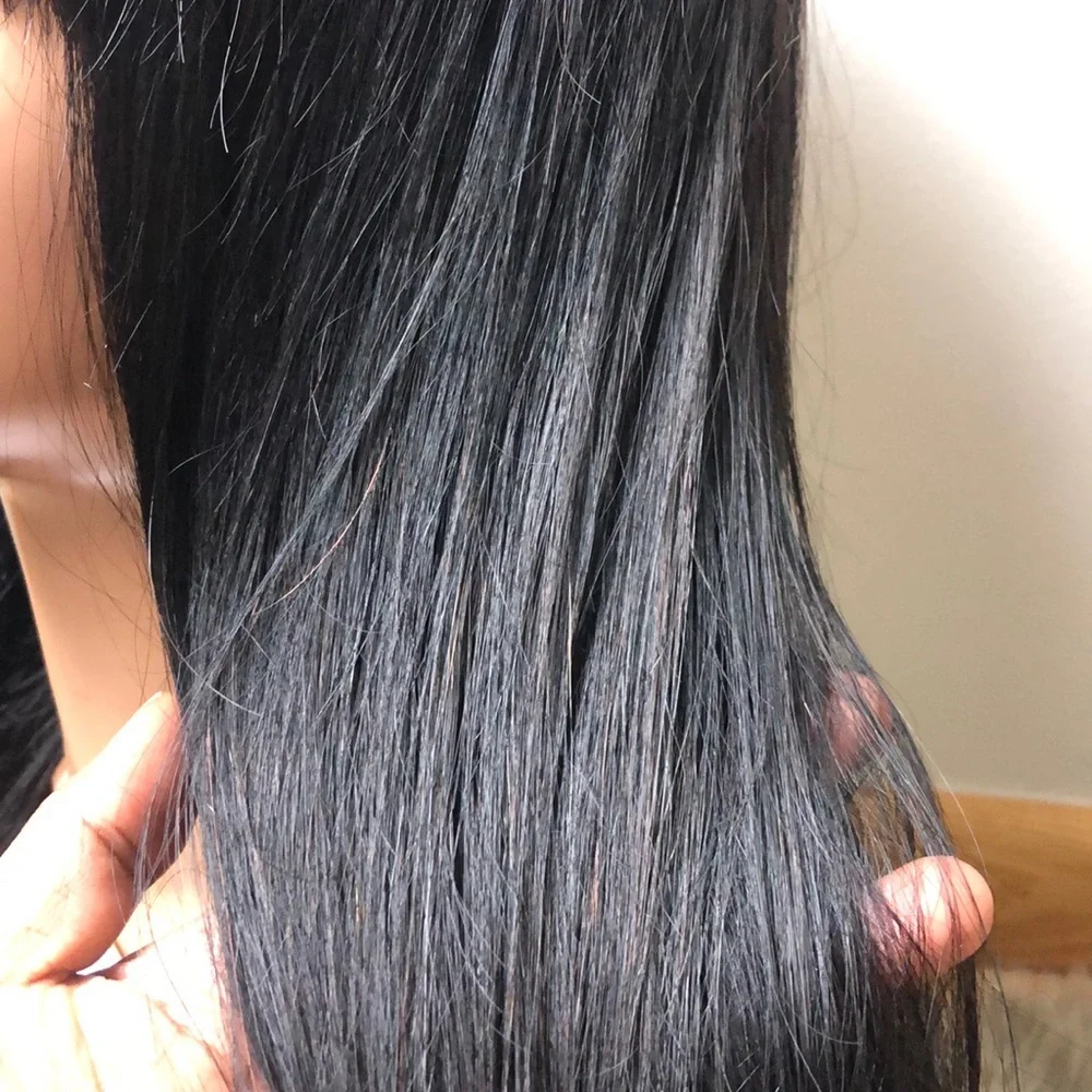 - 💫TIIA 20” HUMAN JET BLACK STRAIGHT BANG WIG *NEW*